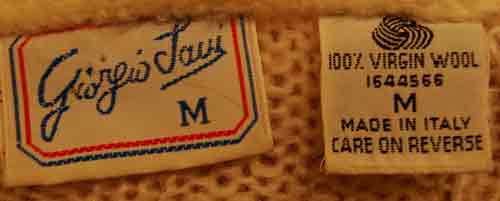 Men's white cableknit mohair crewneck sweater by Giorgio Laui in large/X-large size