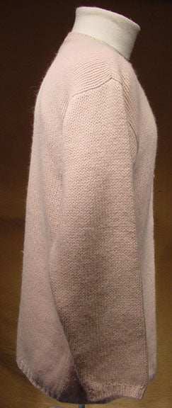 Woman's pink angora-lambs-wool crewneck sweater by The Limited in small size