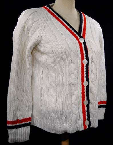 Damen Retro Cardigan Tennispullover