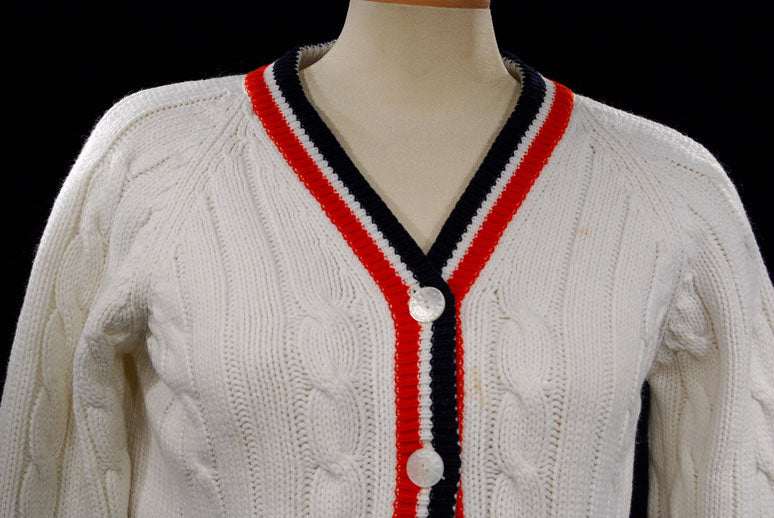 Damen Retro Cardigan Tennispullover