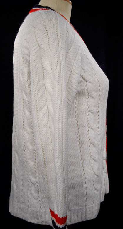 Damen Retro Cardigan Tennispullover