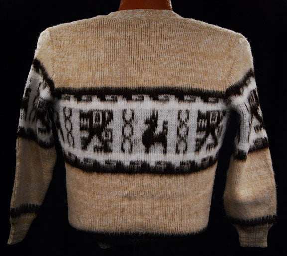 Small boy's soft tan alpaca cardigan sweater large size only