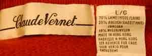 Woman's burnt-orange short-sleeved angora and lambswool sweater by Claude Vernet size 42