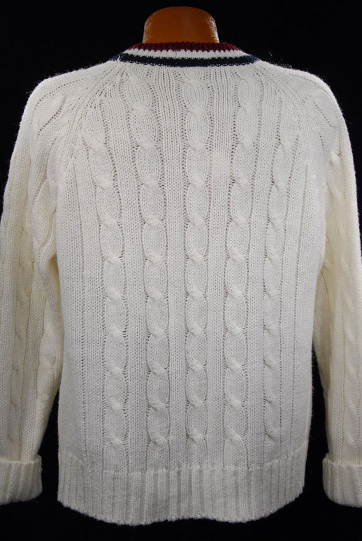 Klassischer Retro-Strickpullover von Izod für Herren, Tennispullover mit gestreiftem Besatz