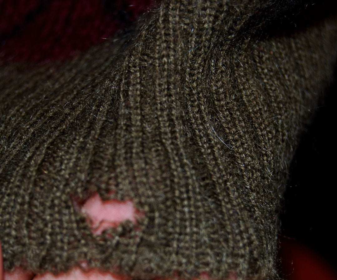 Retro Argyle Shaggy Crewneck Mohair Sweater
