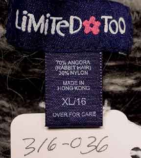 Teen girl's multi-tone grey soft angora short-sleeve V-neck sweater size XL by Limited Too