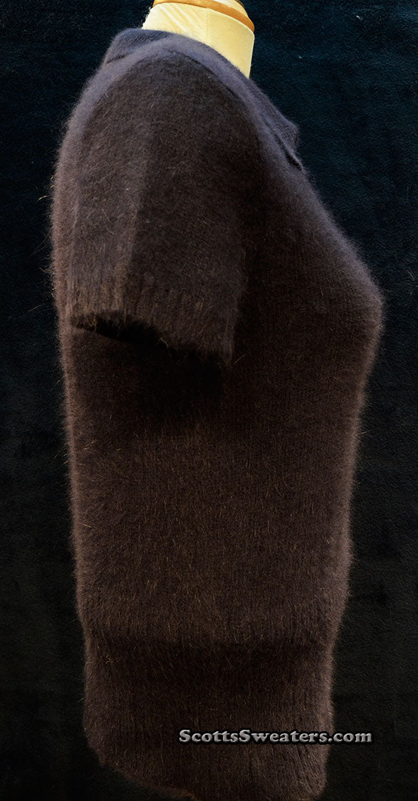 Marineblauer kurzärmliger Angora-Rollkragenpullover für Damen von The Limited