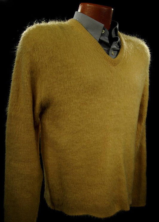 Retro Yellow Original Mohair V-Neck Sweater