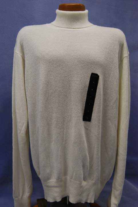 White men's cashmere turtleneck pullover sweater by Sean John in X-Large size
