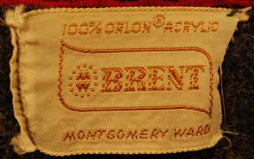 Men's retro striped red white grey faux mohair cardigan sweater size small by Brent