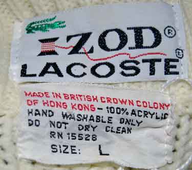 Men's Classic Retro Izod Ivory Cabled Tennis /Cricket Sweater