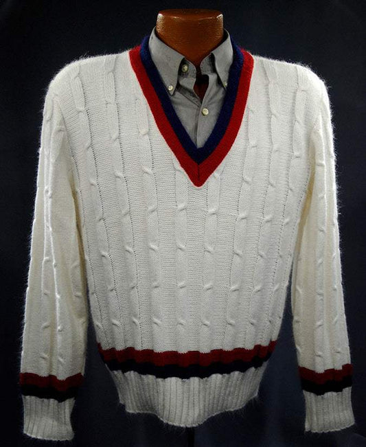 Men's Classic V-neck Pullover Tennis Sweater by McGregor