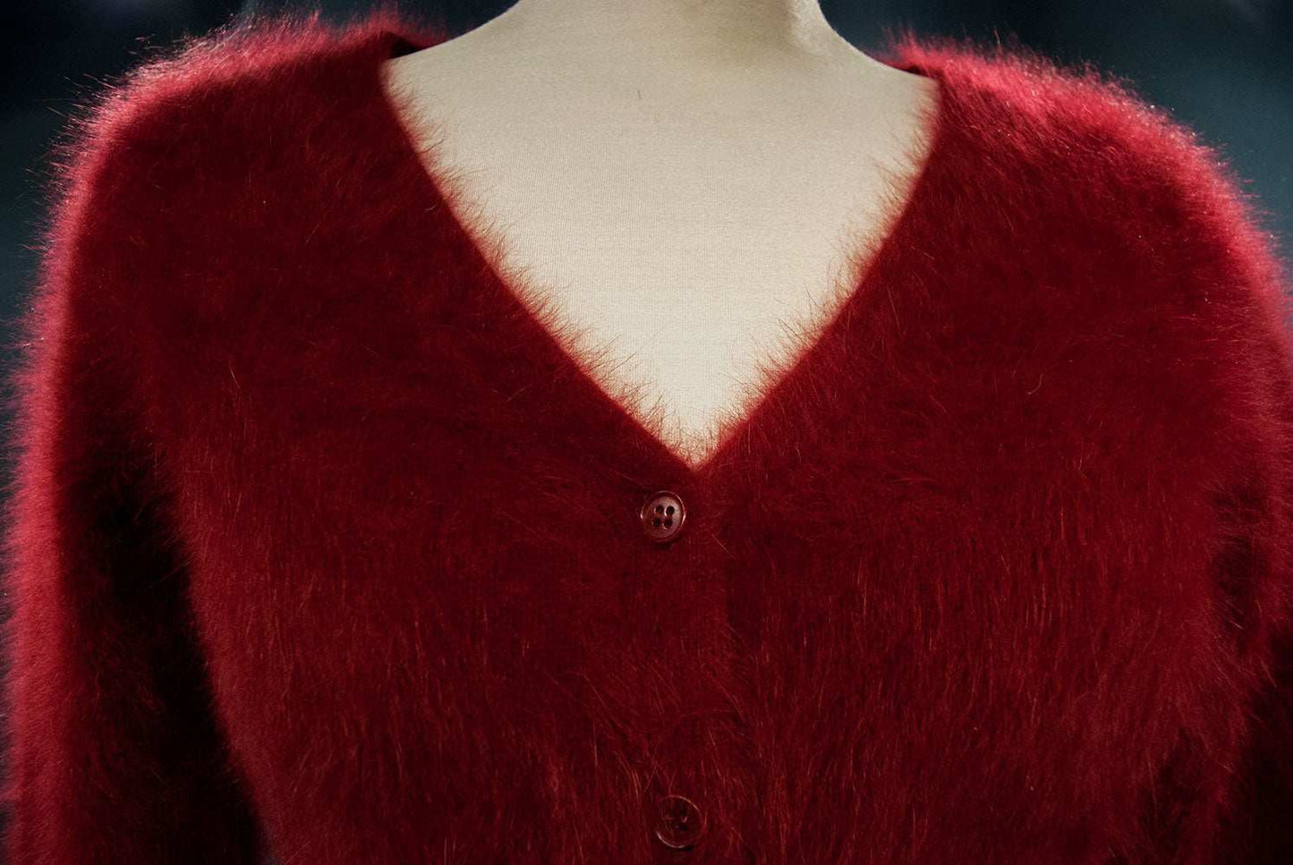Red angora cardigan sweater for women by J.Crew, small size with soft fuzzy texture