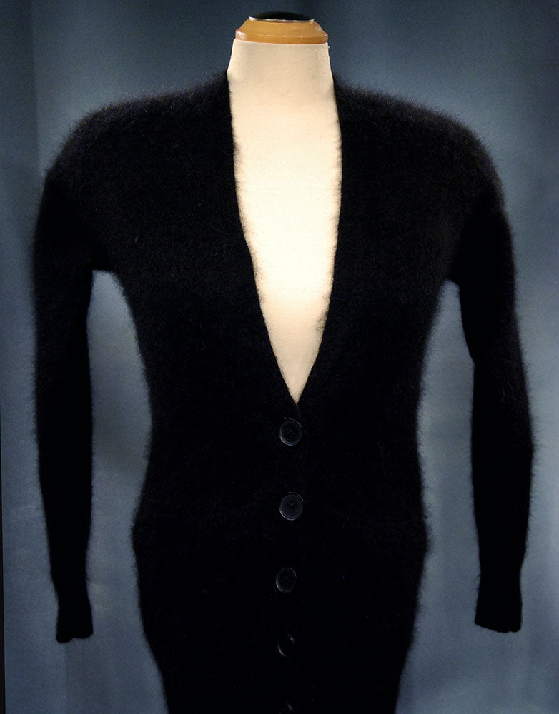 Woman's Black Angora Cardigan Sweater by Victoria's Secret