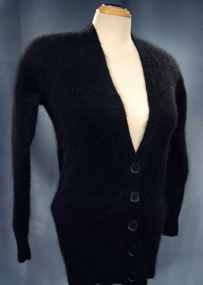 Woman's Black Angora Cardigan Sweater by Victoria's Secret