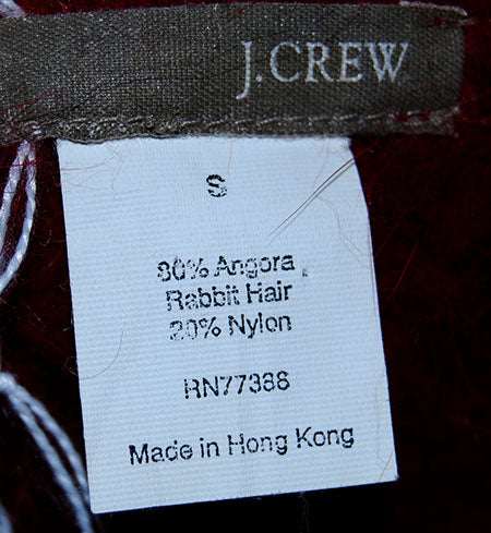 Woman's burgundy short-sleeved angora polo-neck sweater by J.Crew size small