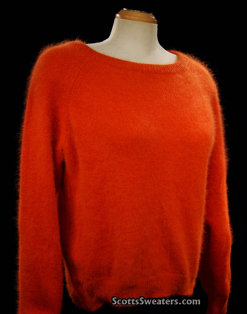 Orangefarbener Angorapullover mit Rundhalsausschnitt für Damen von H&M