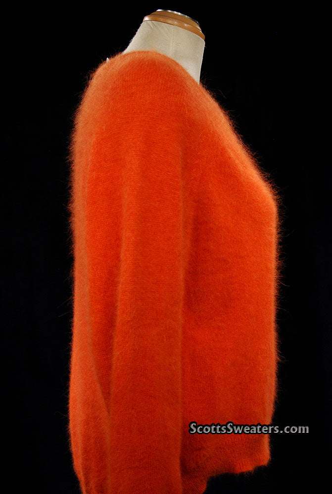 Woman's orange angora jewel-neck pullover sweater by H&M size medium