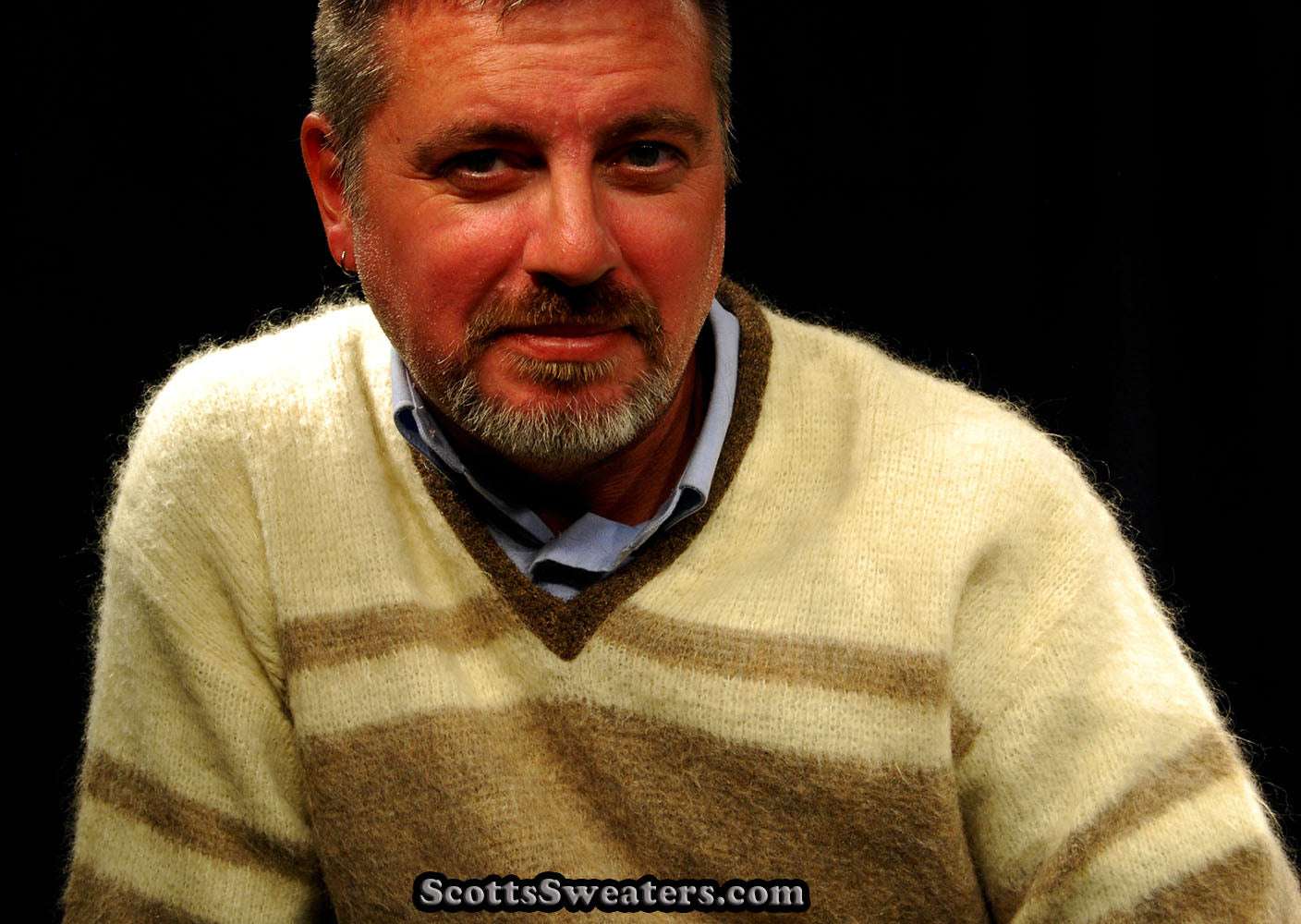 Retro Classic Original Two-tone Mohair V-Neck Sweater by Hamburgers Menswear of Baltimore