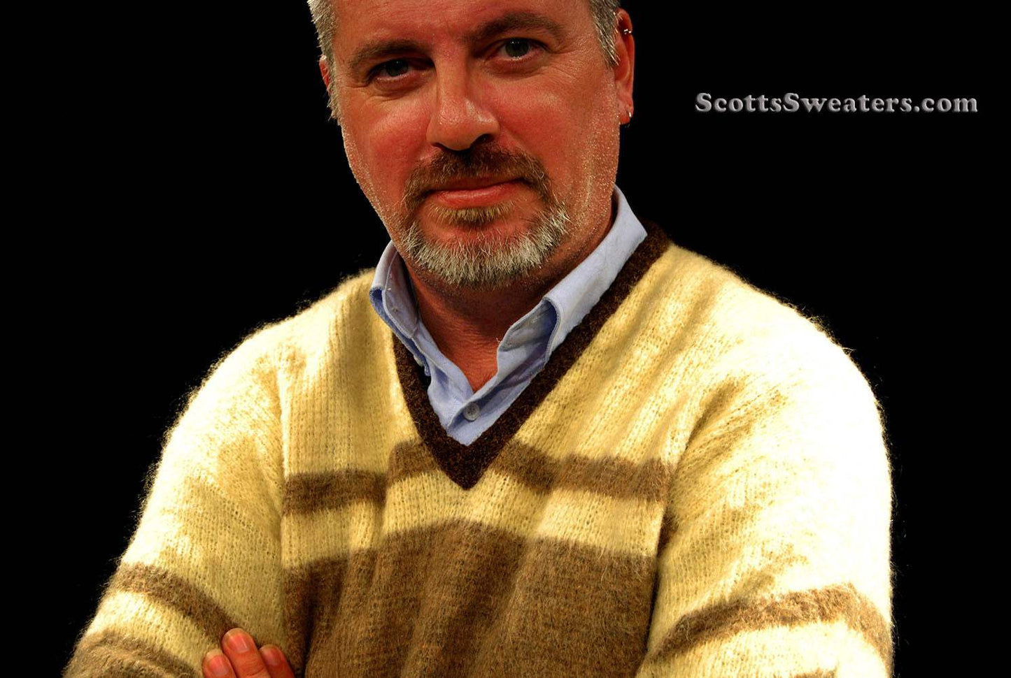 Retro Classic Original Two-tone Mohair V-Neck Sweater by Hamburgers Menswear of Baltimore