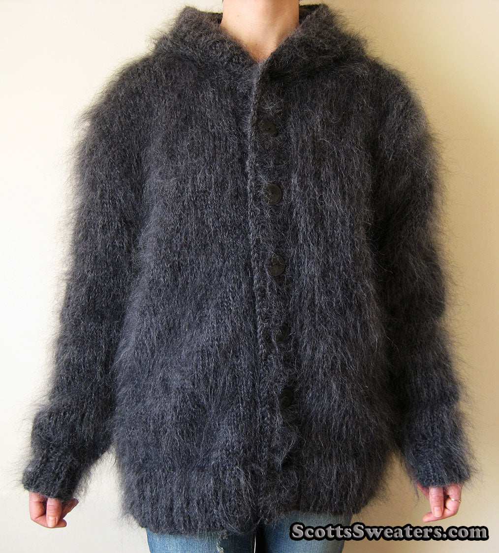 Men's Mohair Sweater hoodie jacket coat