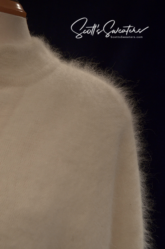 Woman's white angora cardigan sweater with nylon lining by Belldini in large size