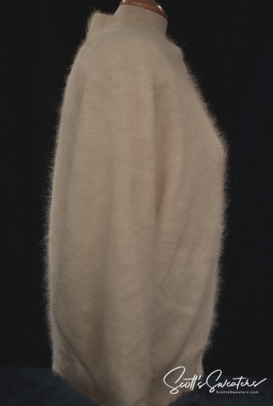 Woman's white angora cardigan sweater by Belldini with nylon lining, size large