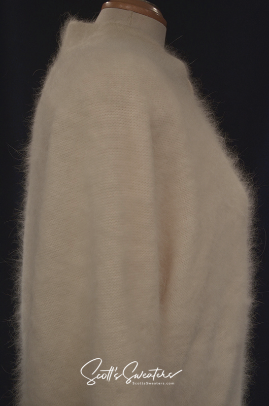 Woman's white angora cardigan sweater with nylon lining by Belldini, size large