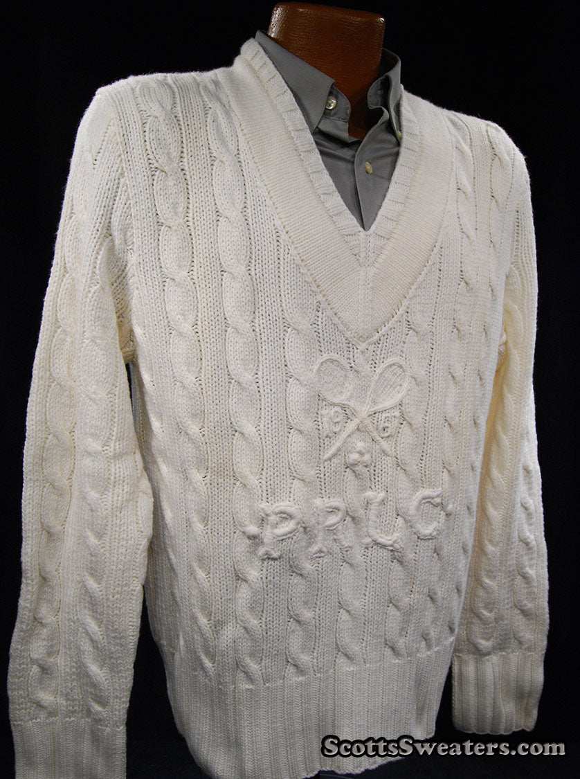 Tennis style men's cashmere sweater