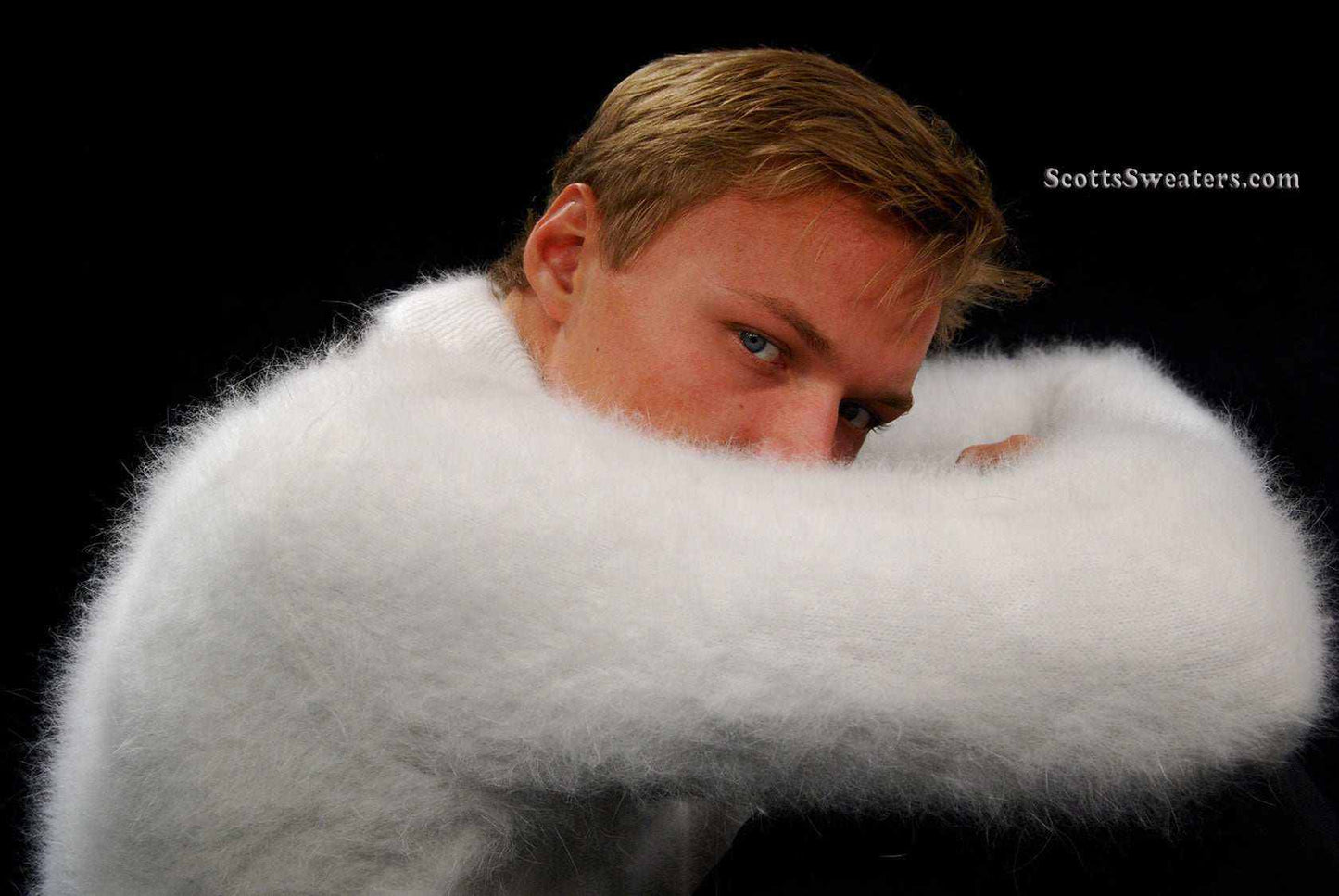 Men angora sweater turtleneck