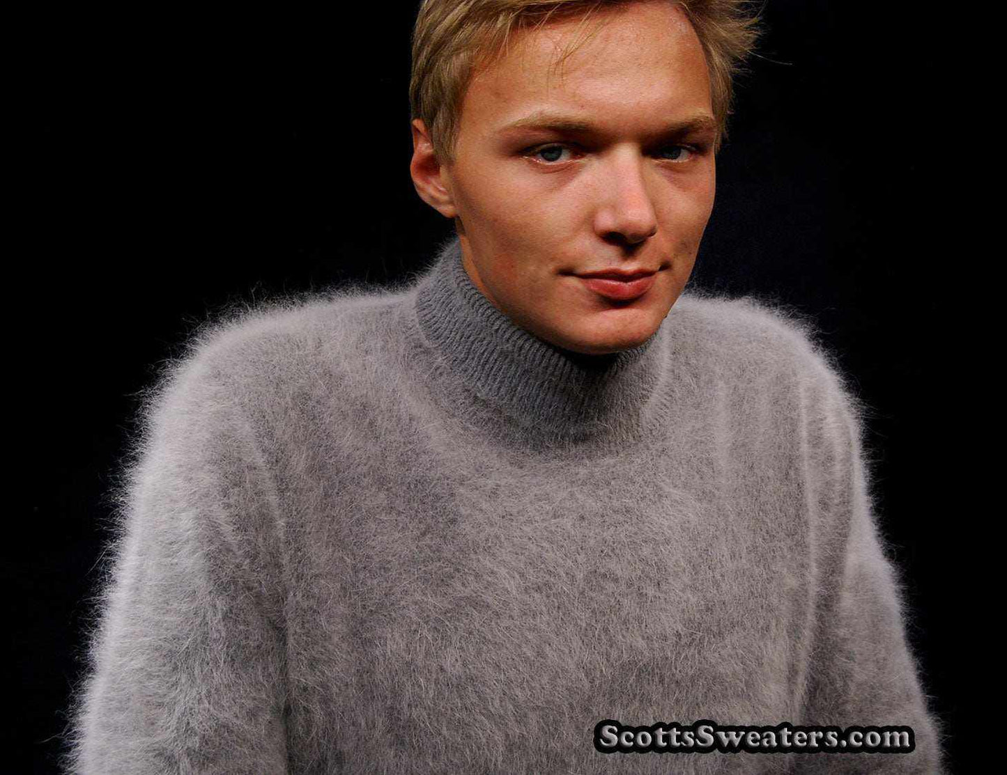 Men angora sweater turtleneck