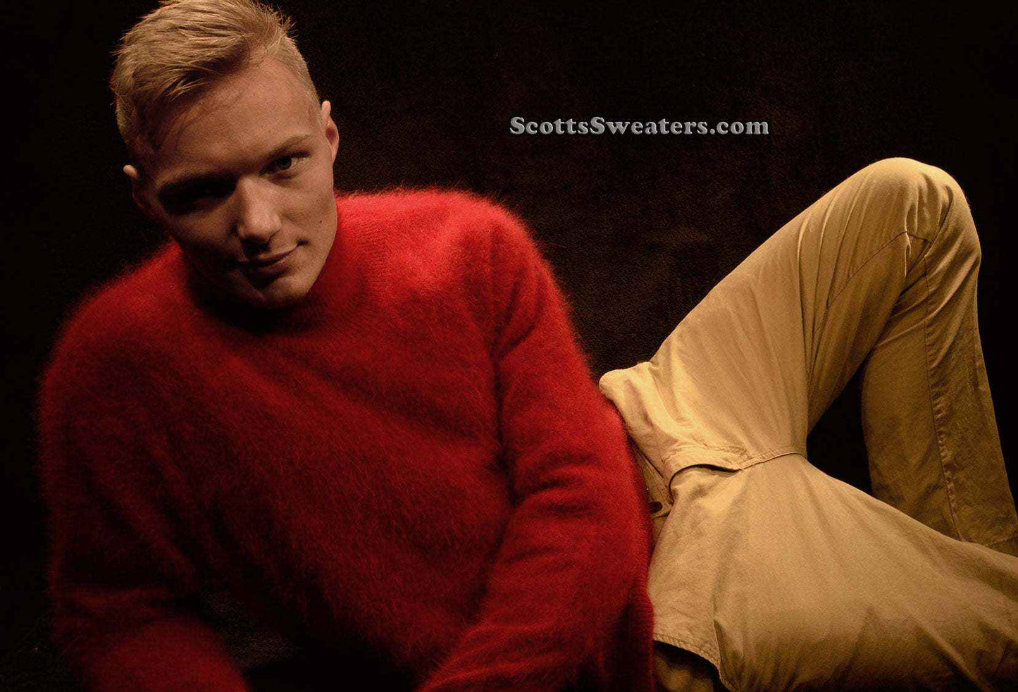 Men angora sweater turtleneck