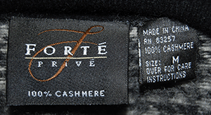 Black and white checkered men's cashmere polo-neck sweater by Forte Prive, size medium, 100% cashmere