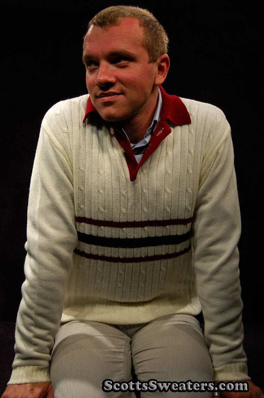 Men's Retro Tennis Sweater / shirt by Montgomery Ward