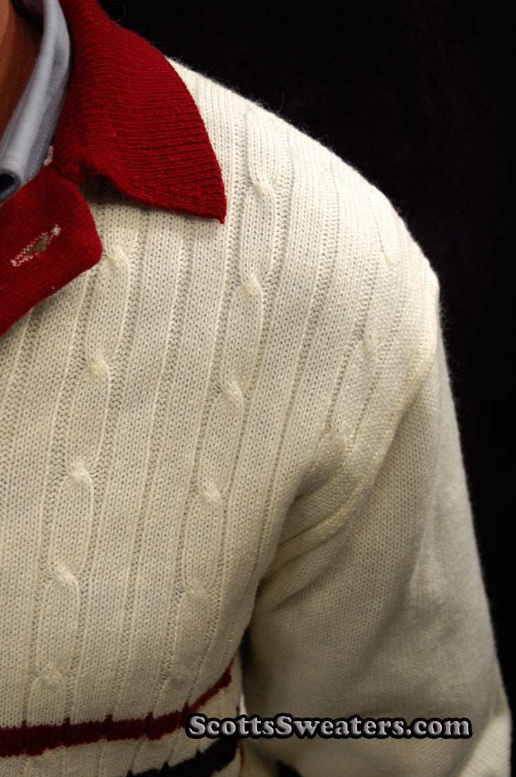 Men's Classic V-neck Pullover Tennis Sweater by Montgomery Ward