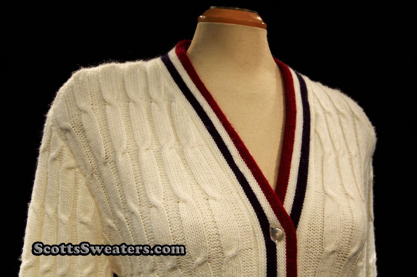Damen Retro Cardigan Tennispullover