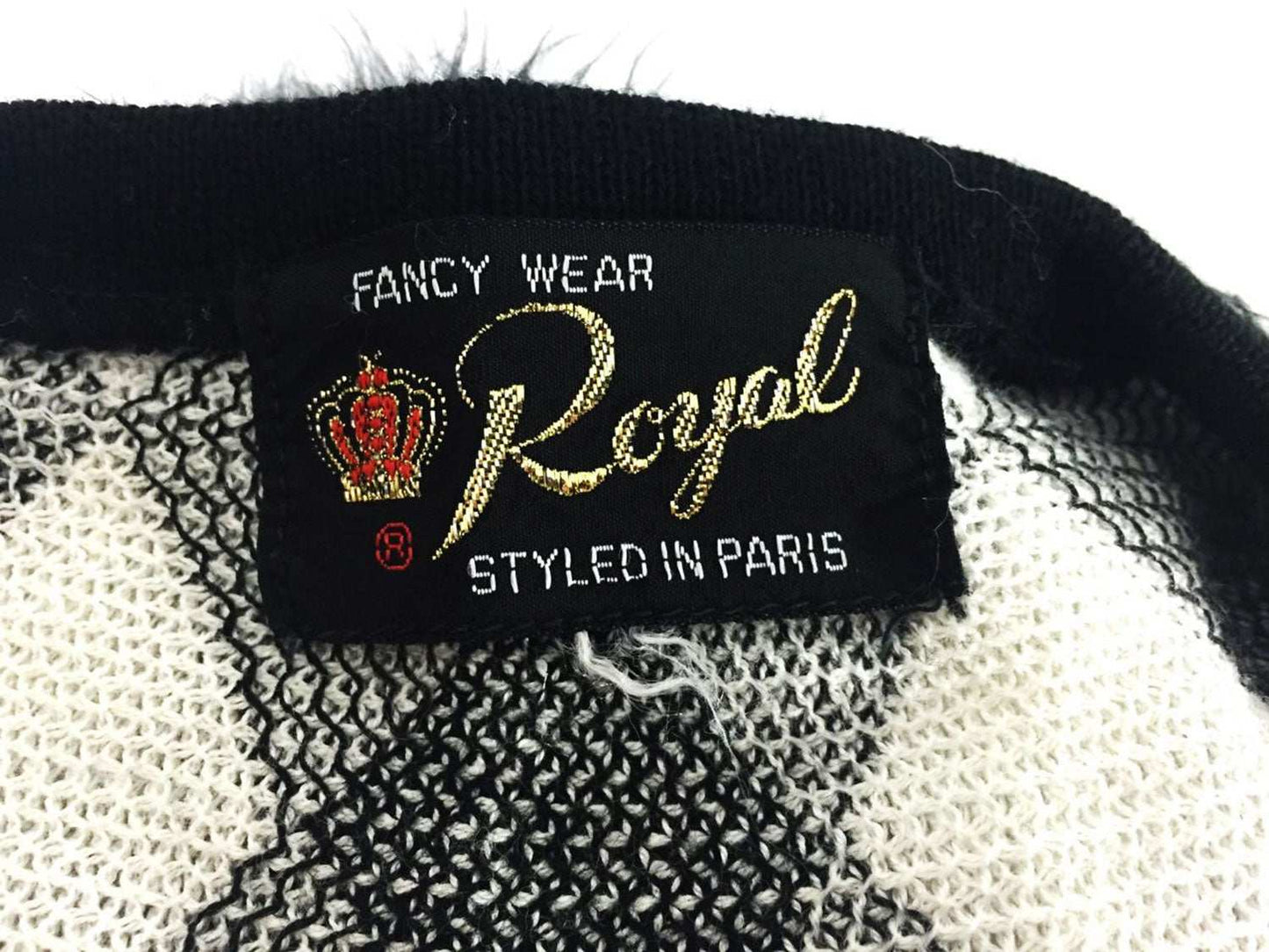 Retro Shaggy Faux-Mohair V-Neck Sweater by Fancy Wear Royal Styled in Paris
