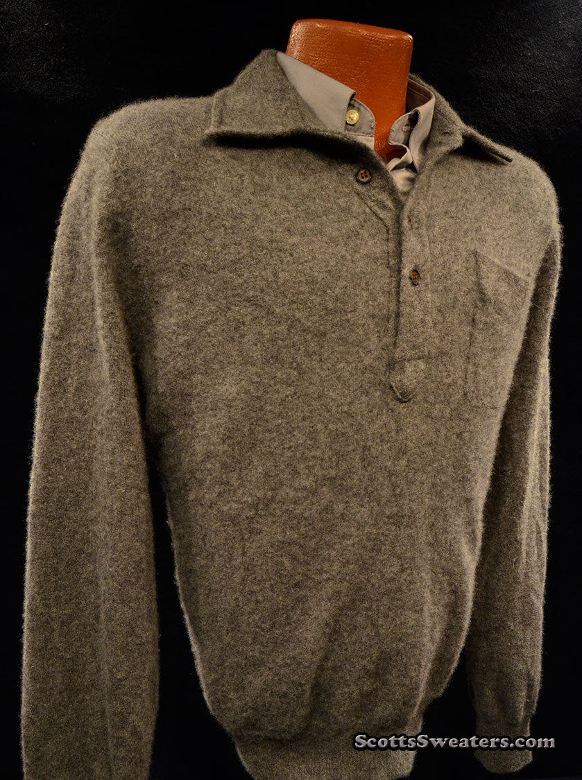 Grauer Rollkragenpullover aus Kaschmir für Herren