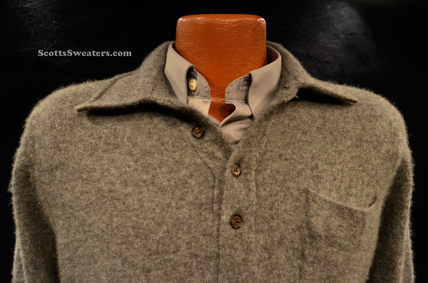 Grauer Rollkragenpullover aus Kaschmir für Herren