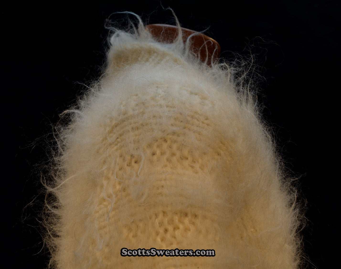 Men's Hand-knit Shawl neck Mohair Sweater Pullover