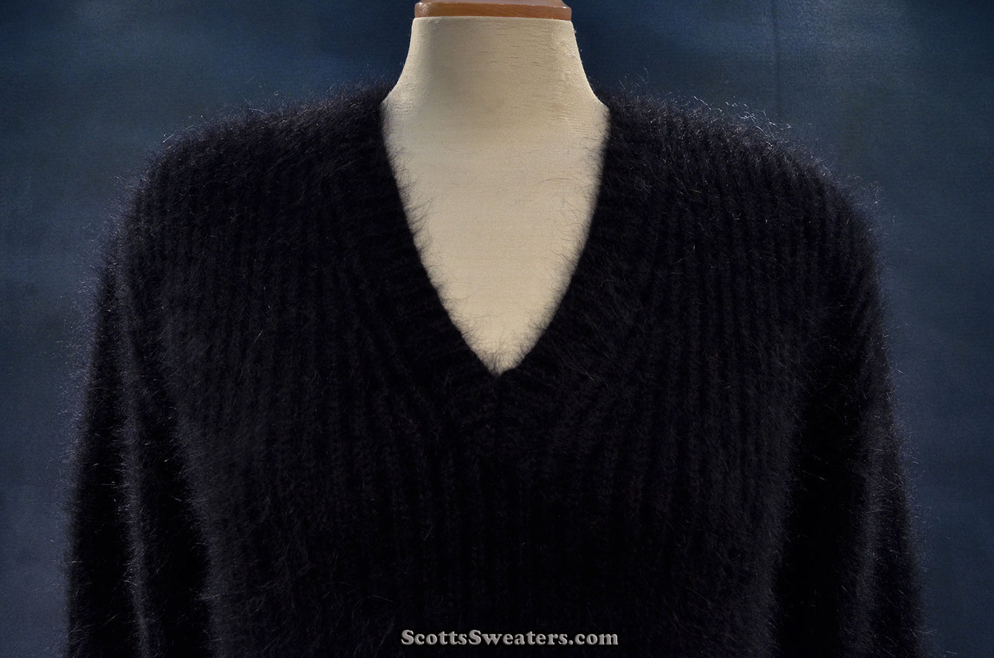 Woman's Black V-neck Angora Sweater by Michael Kors