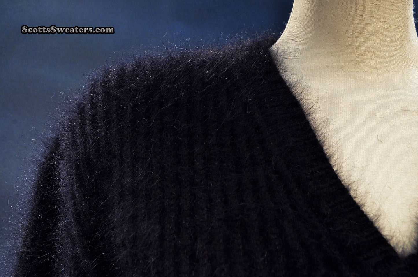Woman's Black V-neck Angora Sweater by Michael Kors
