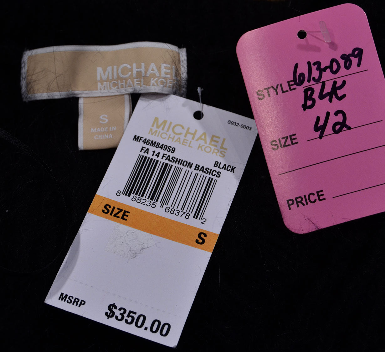 Woman's Black V-neck Angora Sweater by Michael Kors