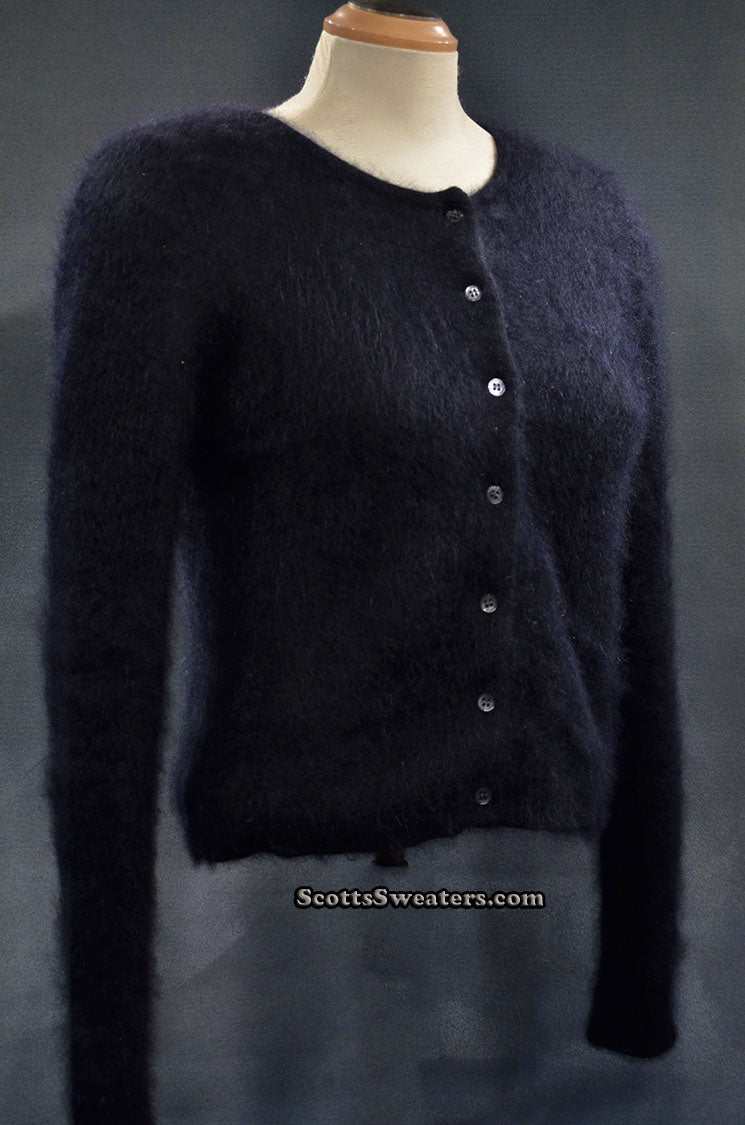 Girl's black angora cardigan sweater by BCBD Max Azria, large size, button-up style