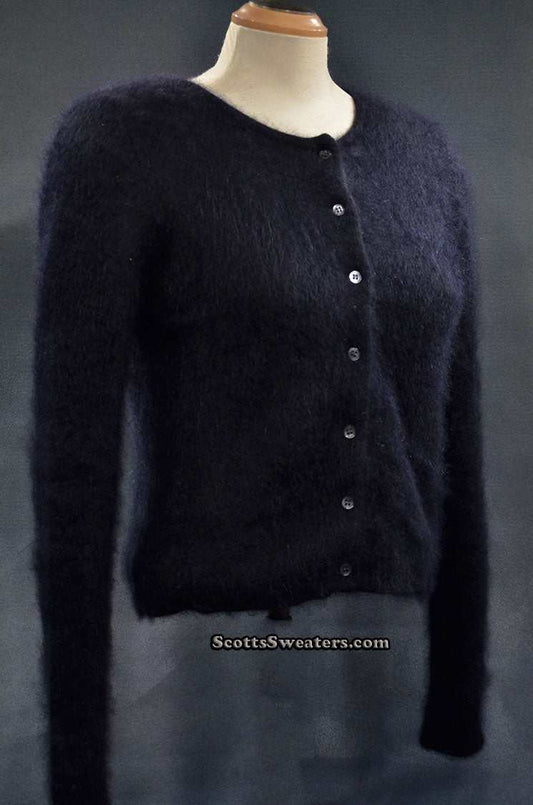 Girl's black angora cardigan sweater by BCBD Max Azria, large size, button-up style