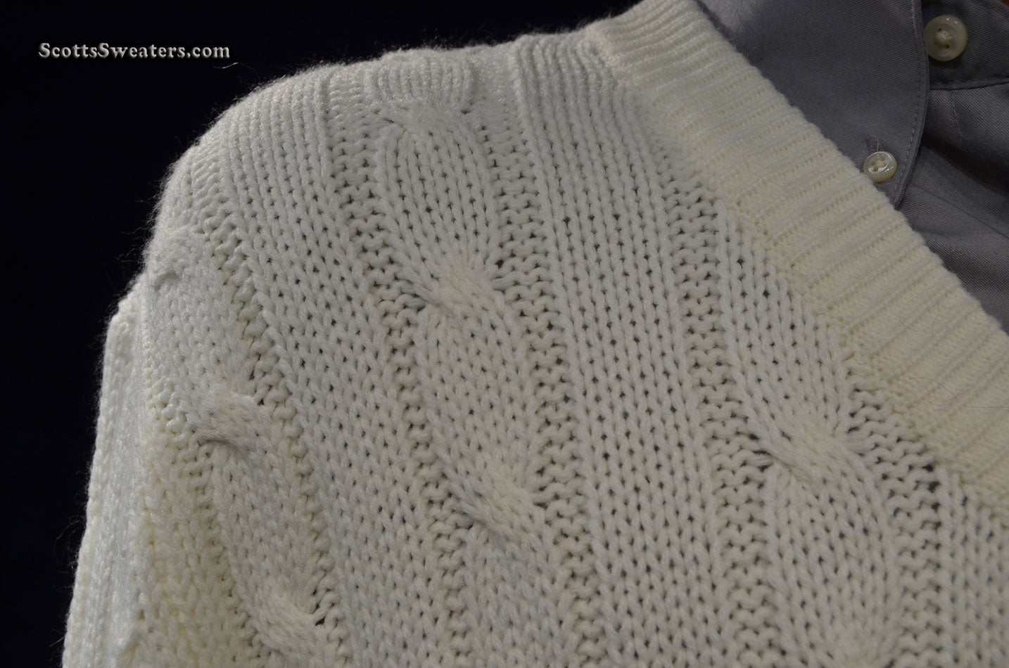 Men's Classic V-neck Pullover Cricket Sweater
