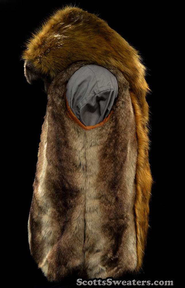 Men's Faux-Fur Sleeveless Hooded Vest