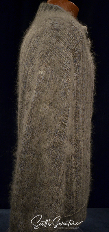 Herren-Cardigan aus italienischem Angora-Wollstrick – Größe 2XL