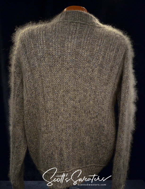 Herren-Cardigan aus italienischem Angora-Wollstrick – Größe 2XL