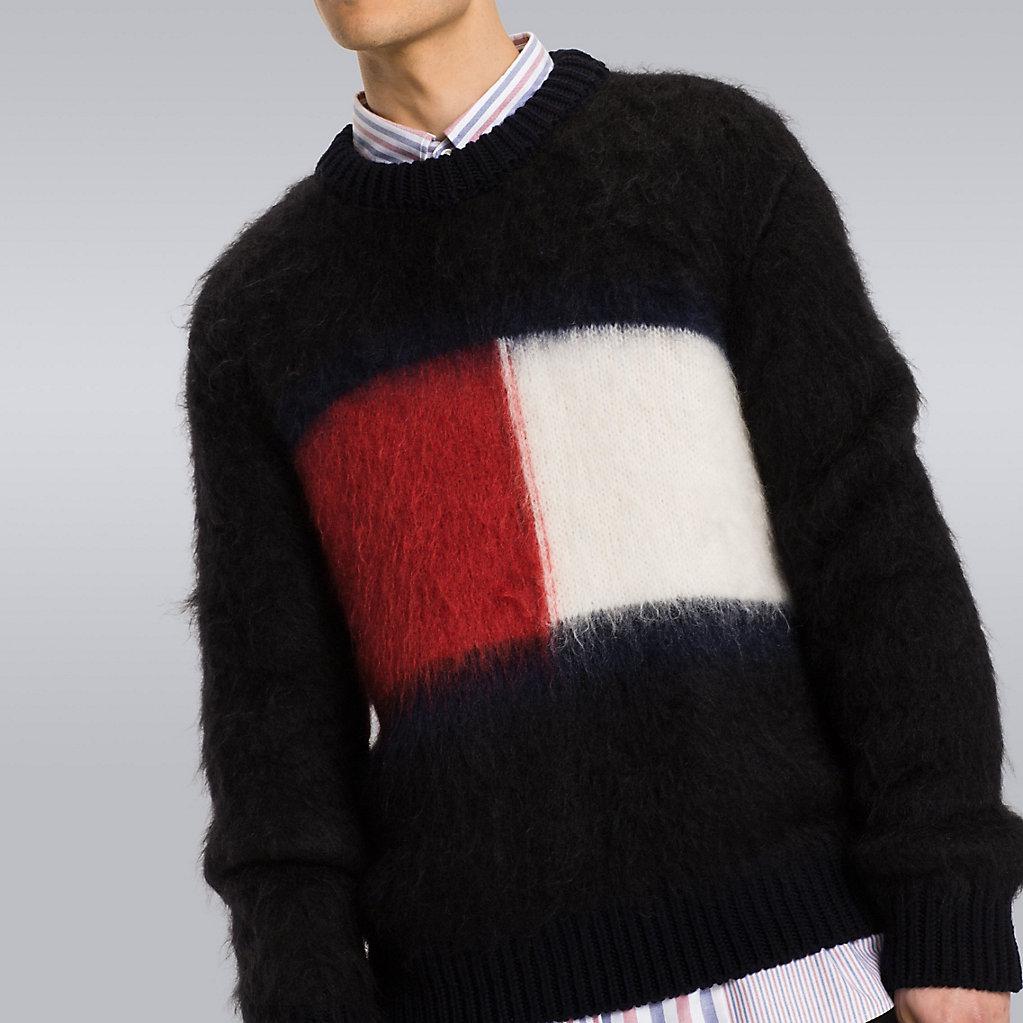 Tommy Hilfiger Mohair-Pullover mit Rundhalsausschnitt für Herren
